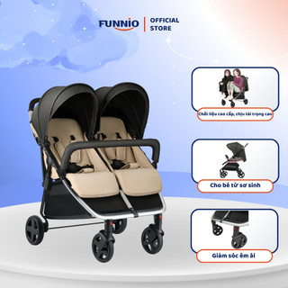 Xe đẩy đôi Funnio P-798 cho bé song sinh, khung hợp kim cao cấp, gấp lại nhỏ gọn