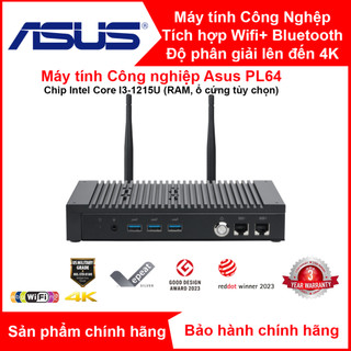 Máy tính Mini PC Asus PL64 (Intel Core i3-1215U, Wifi, chuẩn công nghiệp 24/7, RAM ổ cứng tùy chọn)