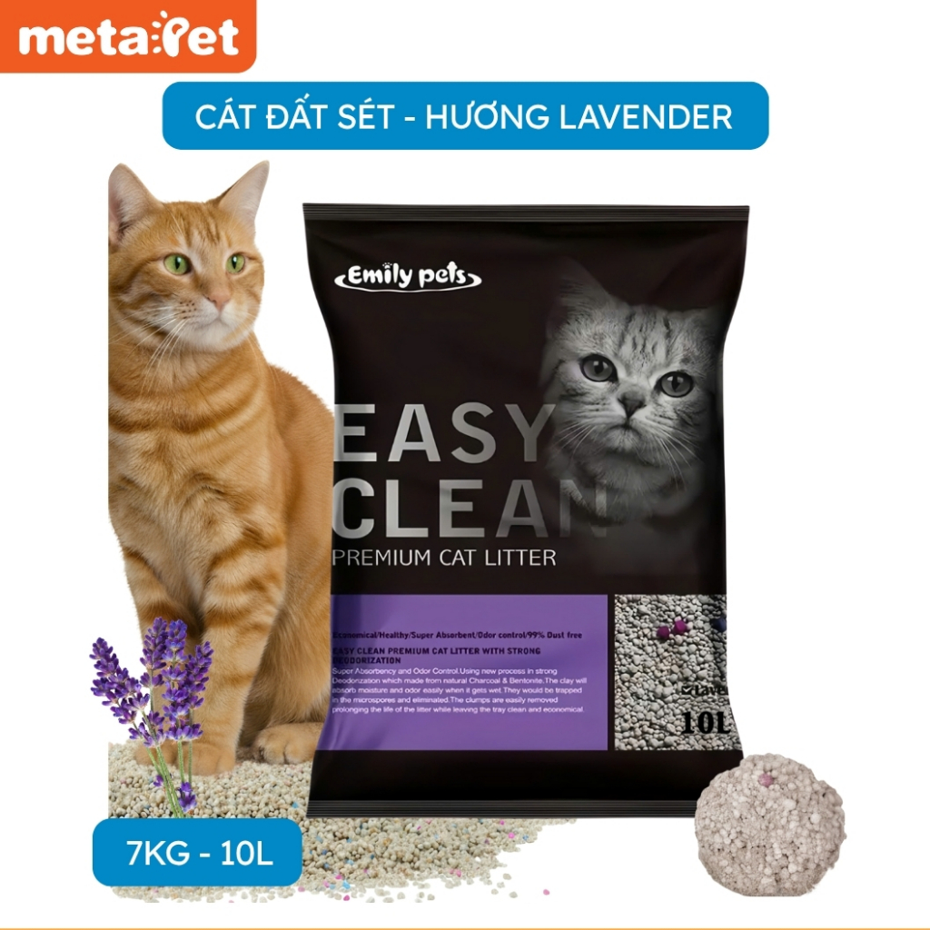 Cát mèo MetaPet Emily Vón chắc siêu nhanh, khử mùi hiệu quả, hút ẩm mạnh, ít bụi, dễ dọn vệ sinh