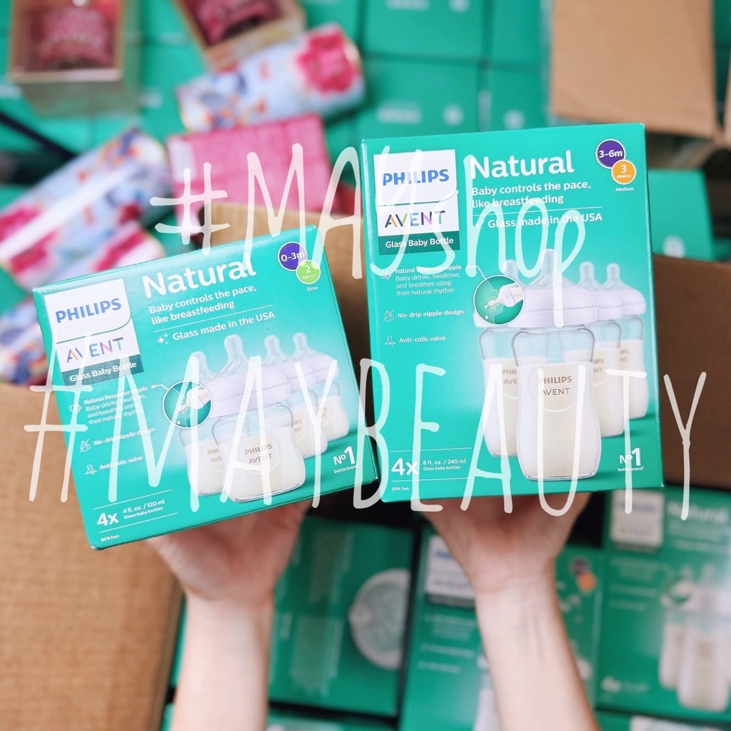 (Tách Set ❤️ Ko Hộp) Bình sữa chống đầy hơi 𝐀𝐯𝐞𝐧𝐭 𝐍𝐚𝐭𝐮𝐫𝐚𝐥 120ml/125ml/240ml/260ml/330ml