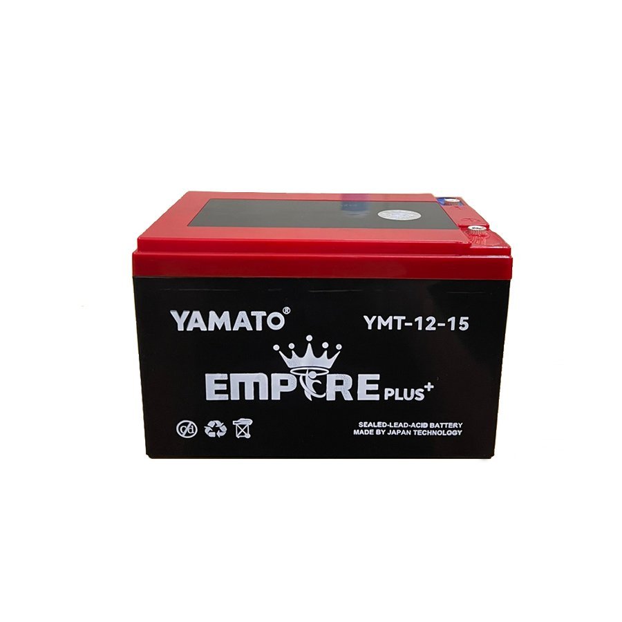 Ắc Quy Xe Đạp Điện YAMATO YMT-12-15 12V-15AH, acquy dùng cho Loa Kéo, Năng Lượng Mặt Trời