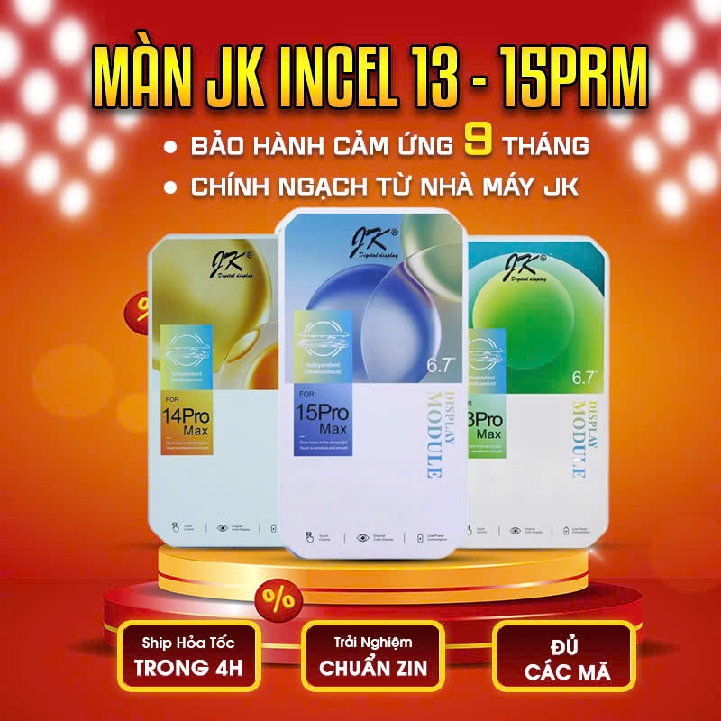 [BH 9 THÁNG] Màn Hình Incell JK Thay Lắp Cho 13/13 Pr/13 PrM/13 Mini/14/14+/14 Pr/14 PM/15/15+/15 Pr/15 PrM