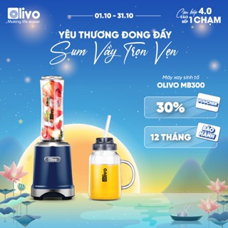 Máy Xay Sinh Tố Mini OLIVO MB300 – 2 Cốc Xay Linh Hoạt – Xay Hoa Quả, Smoothie Công Suất Lớn – Dung Tích 600ML