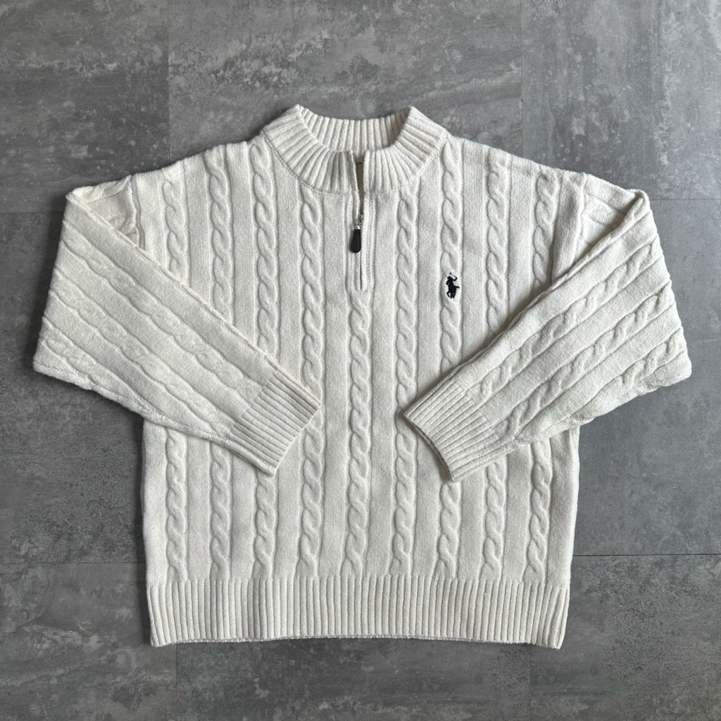  Áo len HalfZip Thêu Ngựa ADN Zoewatson B889 Buivintage vải len dày dặn phom cổ lọ. 