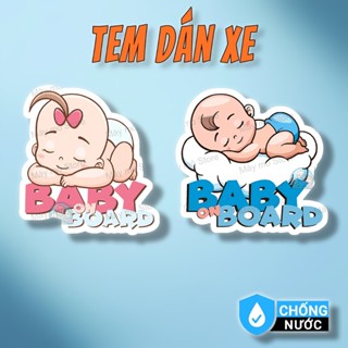 Tem Dán Xe “Baby In Car Bé Trai/Gái” Decal Chống Nước Trang Trí Ô Tô Dễ Thương – Mày Mò Store