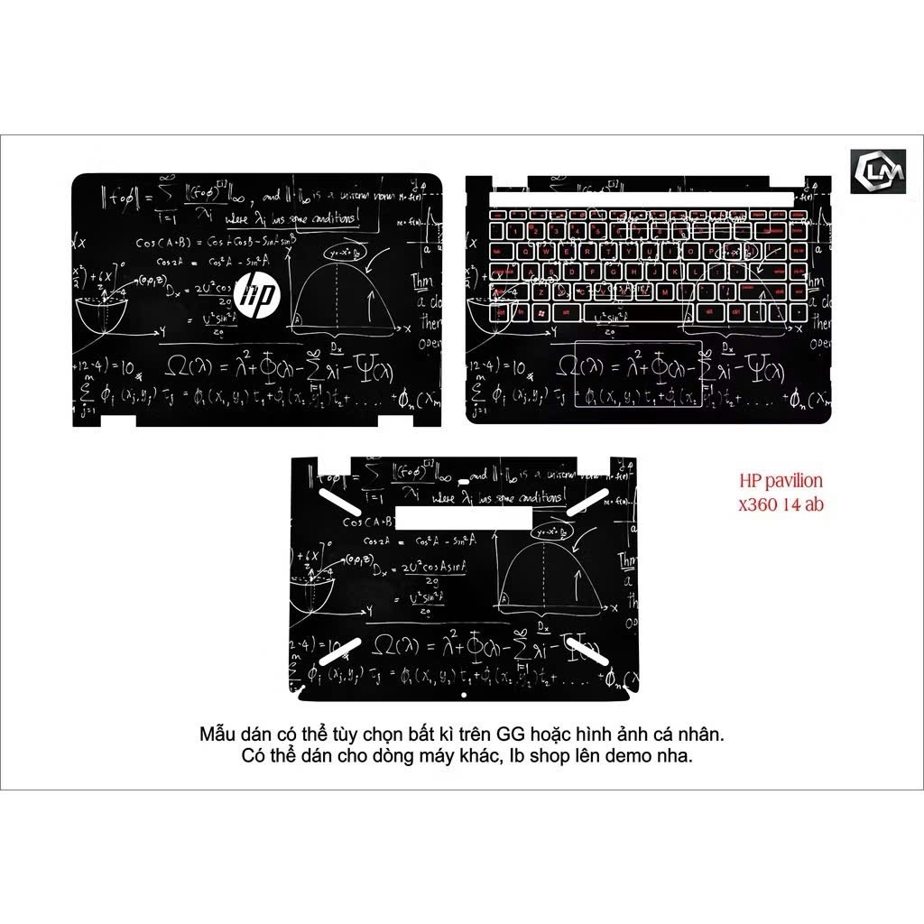 Skin dán cho laptop Hp X360 14 AB theo yêu cầu, hình tùy chọn hình bất kì trên GG hoặc hình ảnh cá n