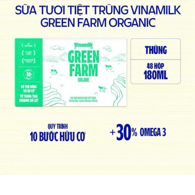 Thùng 48 hộp Sữa Vinamilk GreenFarm Organic 180ml