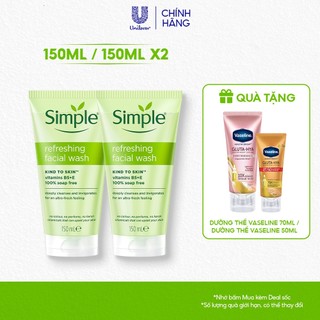   Live  Tuýp lẻ  Combo 2 sữa rửa mặt Simple lành tính và hiệu quả cho mọi loại da 150ml 150mlx2 