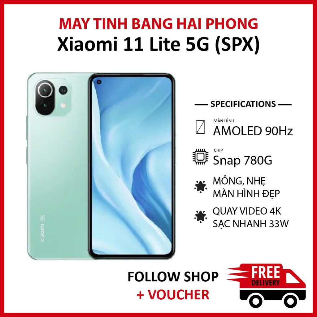 [Máy Cũ] Điện thoại Xiaomi Mi 11 Lite 5G (SPX) rom quốc tế RAM 8/256GB chip Snapdragon 780G màn 90Hz