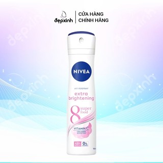 Xịt khử mùi trắng mịn mờ vết thâm Nivea Extra Brightening 150ml