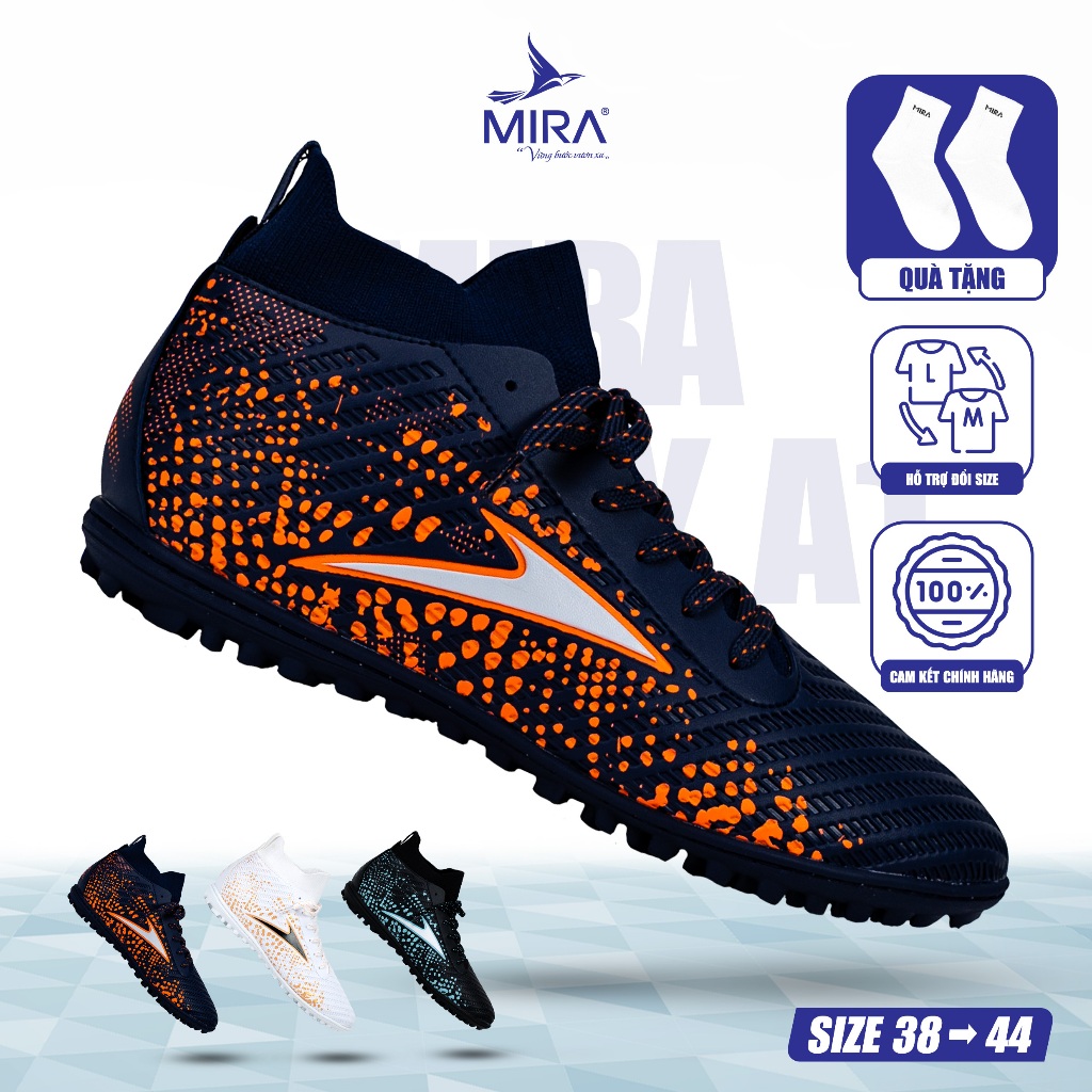 Giày Đá Bóng MIRA GALAXY A1 Lưỡi Gà Liền Cổ Thun, Da Chống Thấm Nước, Thiết Kế Hiện Đại, Mạnh Mẽ