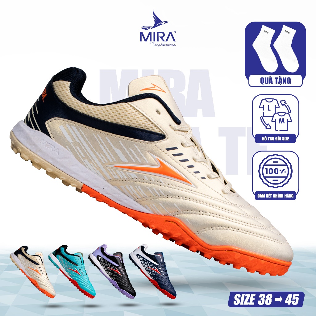 [ TẶNG THÊM QUÀ ] Giày Đá Banh MIRA SAMBA TF, Giày Thể Thao Đế TF Chuyên Dụng Cho Sân Cỏ Nhân Tạo