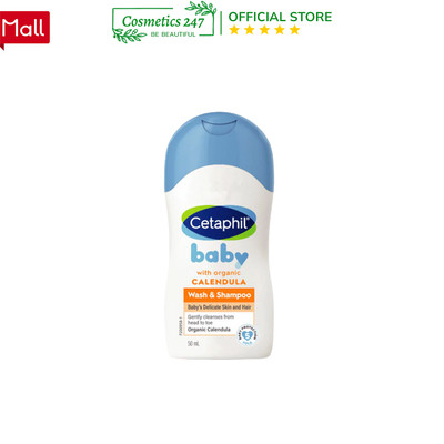 (Hàng tặng không bán) Sữa tắm gội dịu lành cho bé Cetaphil Baby Wash & Shampoo with Organic Calendula 50ml