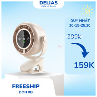 Quạt Kẹp Xe Đẩy Cho Bé Mini 100 Cấp Màn Hình LCD Tích Điện Siêu Mát Không Ồn Xoay 720 Độ Pin 8000mAh