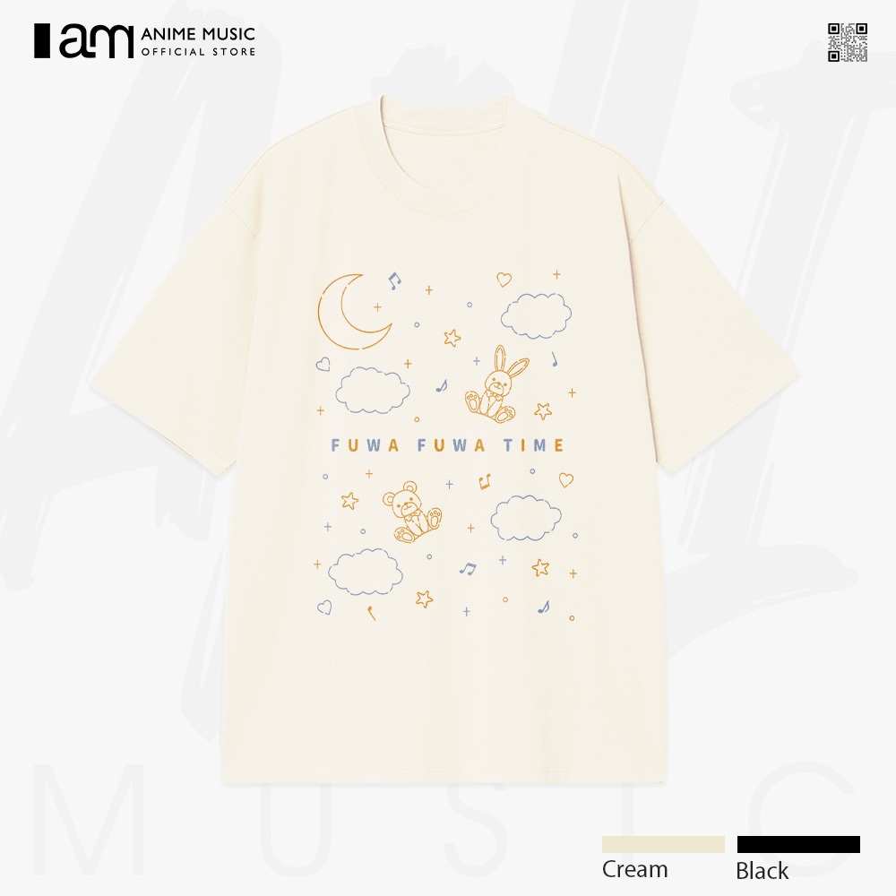 Áo thun Unisex K-On Fuwa Fuwa Time Kawaii Design Oversized 100% Cotton ngắn tay