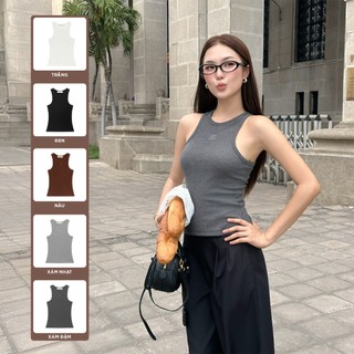  TUBYCATU | Áo Ba Lỗ Nữ Basic Tank Top Thun Gân Form Ôm Body Tôn Dáng  Nhiều màu  