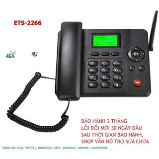 Điện thoại bàn cố định không dây lắp các loại Sim Di động, Cố định (Viettel, Vinaphone, Mobifone...) GSM ETS T602