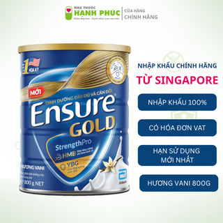  Sữa bột Ensure Gold Abbott Hương Vani 800g Nhập Khẩu Chính Hãng 