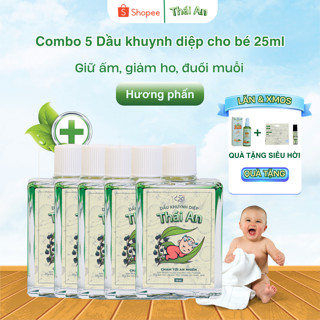 Combo 5 Dầu Khuynh Diệp Thái An Cho Bé Giữ Ấm Đuổi Muỗi Cho Bé 25ML - Hương Phấn Thơm