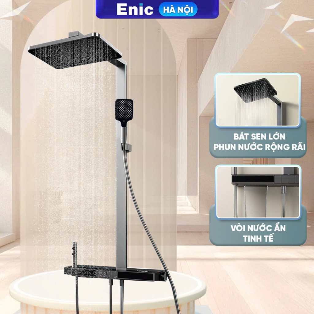 Bộ sen tắm thông minh Enic TD52, TD40, TD07, tay sen đa chế độ vòi ẩn thiết kế hiện đại cao cấp