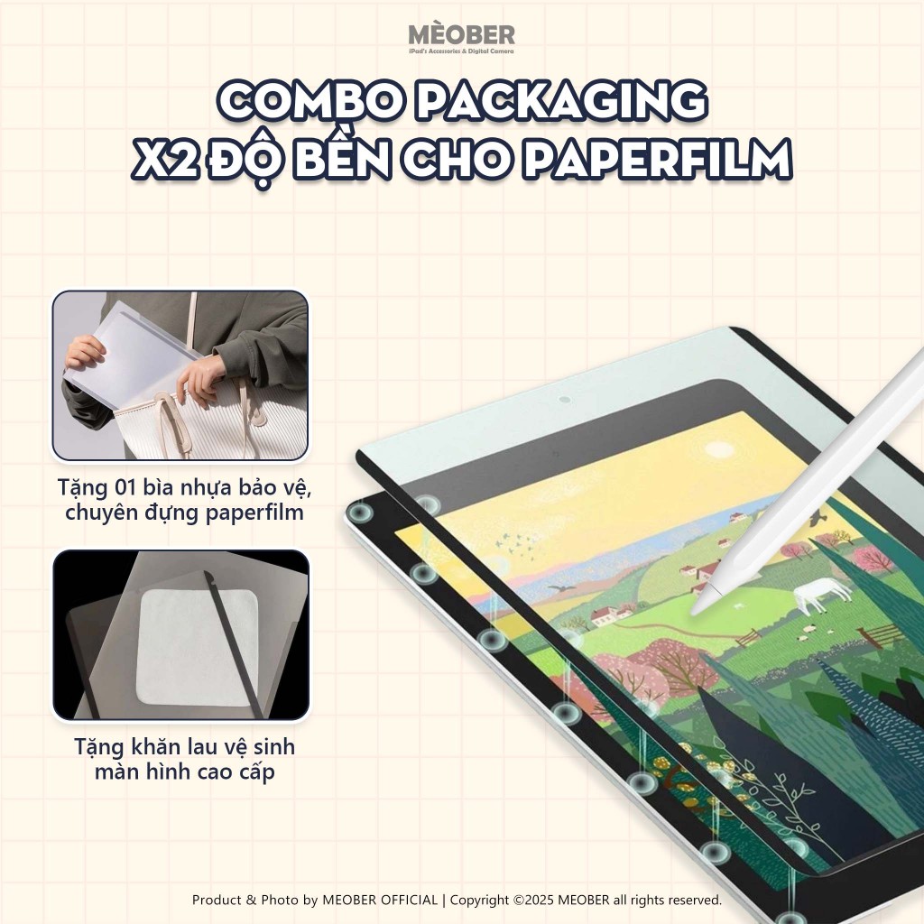[Paperlike Nam Châm] Dán màn hình iPad BerPaper Magnetic Paperfilm - Hỗ trợ viết như trên giấy by MèoBer | BigBuy360 - bigbuy360.vn