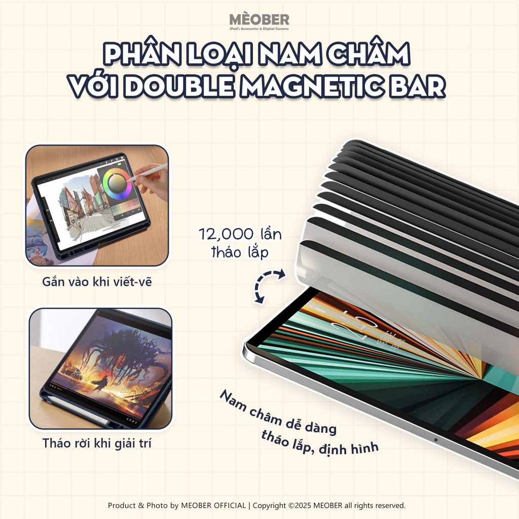 [Paperlike Nam Châm] Dán màn hình iPad BerPaper Magnetic Paperfilm - Hỗ trợ viết như trên giấy by MèoBer | BigBuy360 - bigbuy360.vn