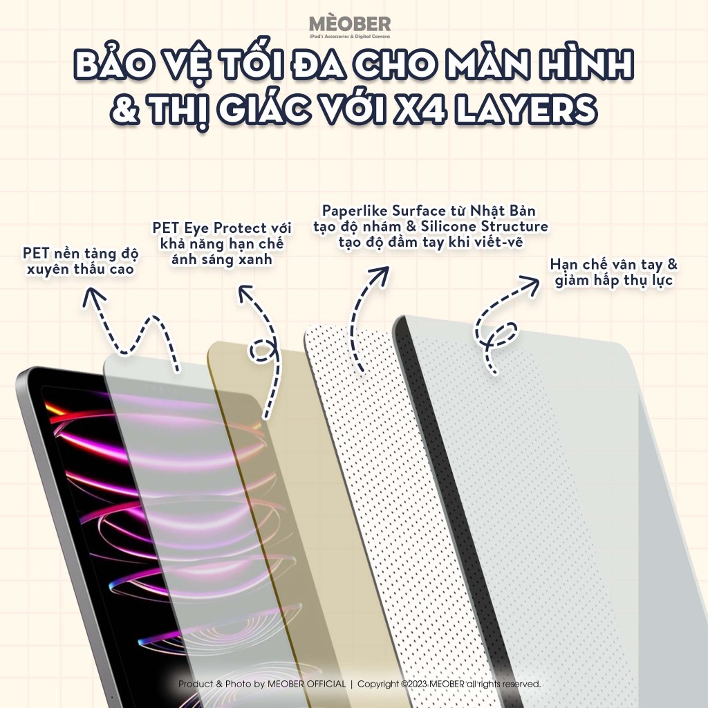 [Paperlike Nam Châm] Dán màn hình iPad BerPaper Magnetic Paperfilm - Hỗ trợ viết như trên giấy by MèoBer | BigBuy360 - bigbuy360.vn