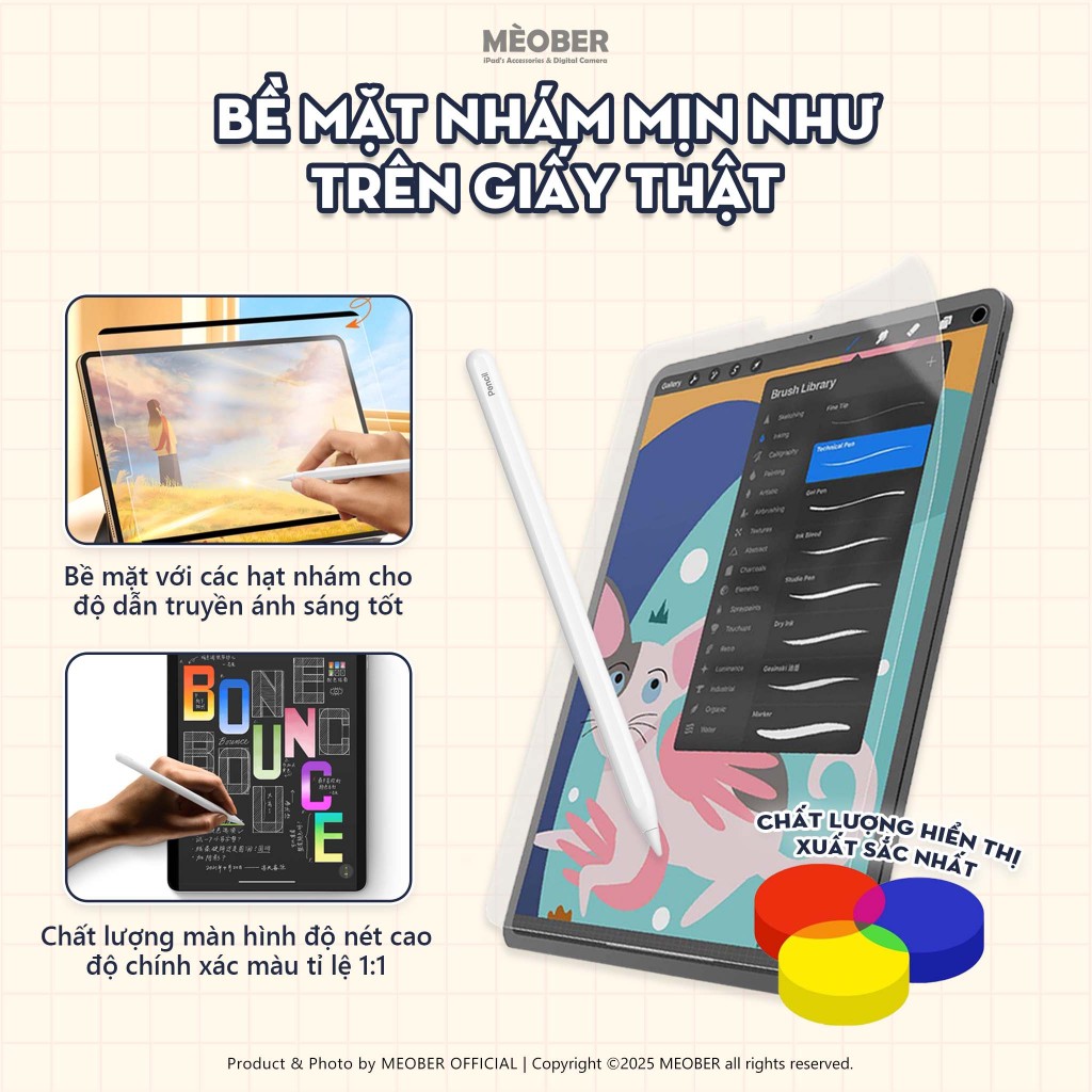 [Paperlike Nam Châm] Dán màn hình iPad BerPaper Magnetic Paperfilm - Hỗ trợ viết như trên giấy by MèoBer | BigBuy360 - bigbuy360.vn