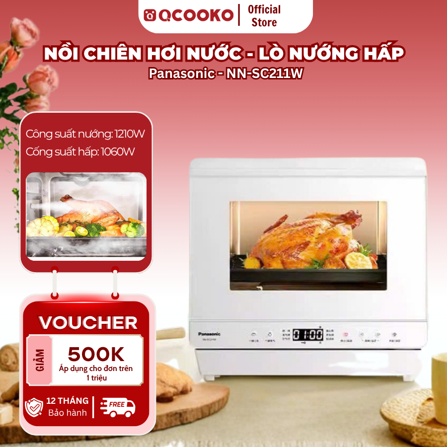Lò nướng hấp đa năng, Nồi chiên hơi nước có hấp dung tích 20L kết hợp 3 chế độ CHIÊN NƯỚNG, HẤP, KHỬ