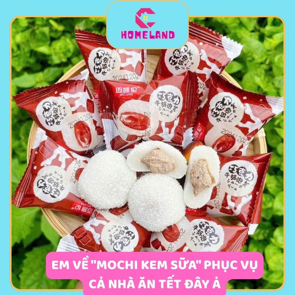 Bánh Mochi Kem Sữa Phô Mai MCLONE Đài Loan, Bánh Mochi Nhân Đậu Đỏ Dẻo Thơm, Ăn Vặt Ngày Tết