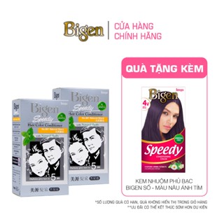 [MALL] Combo 2 Thuốc Nhuộm Tóc Phủ Bạc Thảo Dược, Dưỡng Tóc Mềm Mượt Bigen Speedy Hair Color Conditioner 80ml