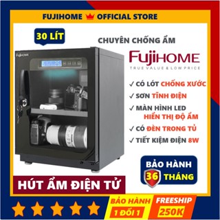 Tủ chống ẩm điện tử DC.30E 30L Nhập Khẩu FUJIHOME, Tủ chống ẩm sơn tĩnh điện bảo quản máy ảnh ống kính