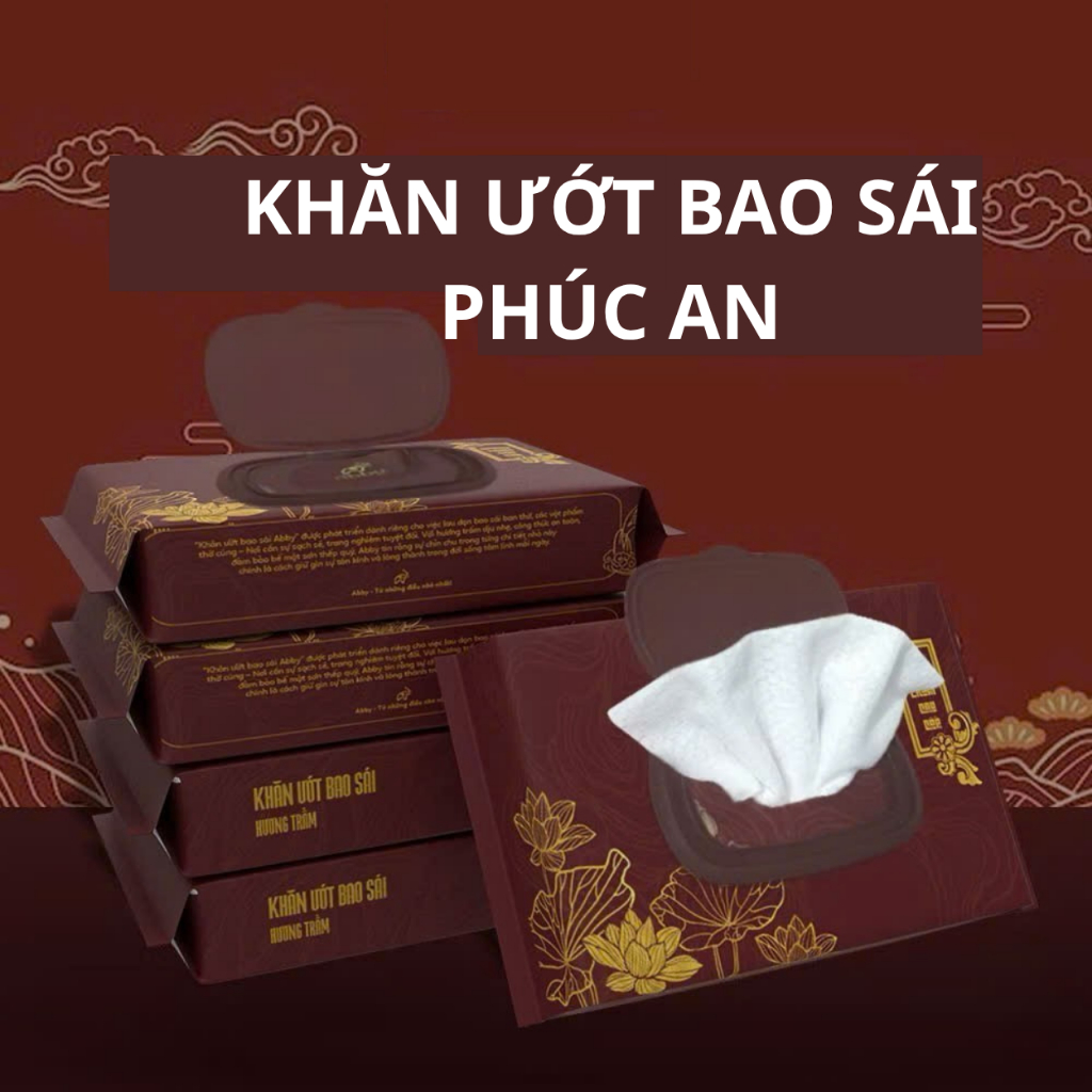 Thùng 12 Gói Khăn Ướt Bao Sái Ban Thờ Phúc An - Lau Đồ Thờ Cúng, Hương Trầm Tự Nhiên