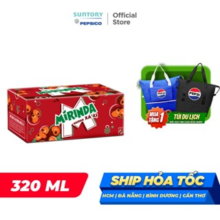 Thùng 24 Lon Nước Ngọt Có Gaz Mirinda Xá Xị (320ml/lon)