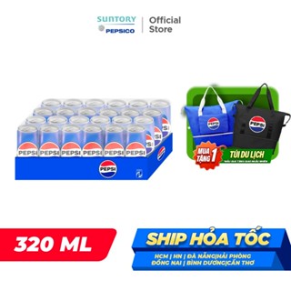 Thùng 24 Lon Nước Ngọt Có Gaz Pepsi (320ml/lon hoặc 350ml/lon)