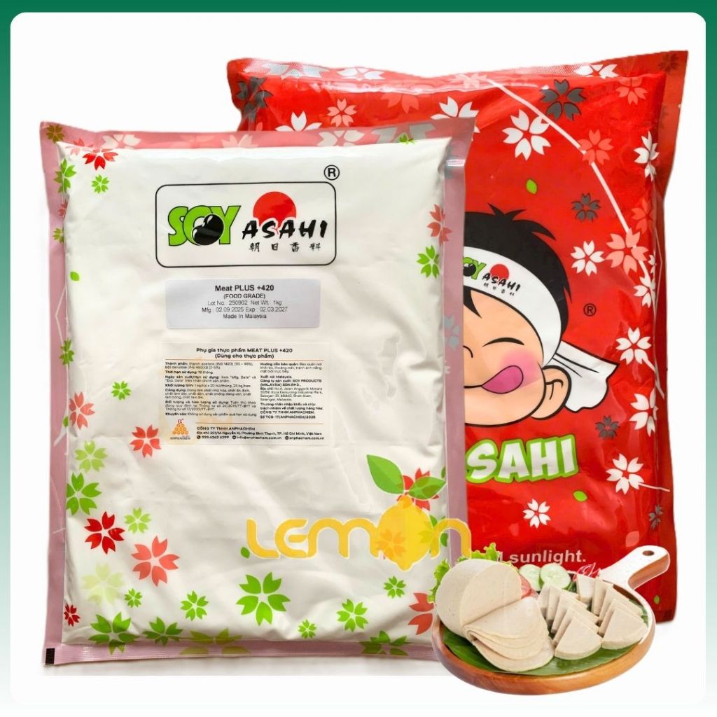 1Kg Đạm đậu nành MEAT PLUS +420 (+320) - Tạo độ dẻo, giữ nước, tăng kết dính cho giò chả, xúc xích