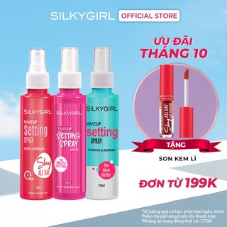 Xịt Giữ Lớp Trang Điểm Silkygirl Makeup Setting Spray Khoá Nền Giúp Giữ Lớp Makeup Lâu Trôi - Super Longwear 70ml