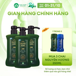Combo 3 chai dầu gội dược liệu Nguyên Vương lịch lãm dành cho nam chai 250ml - Dành cho tóc nam giới khô xơ, hư tổn