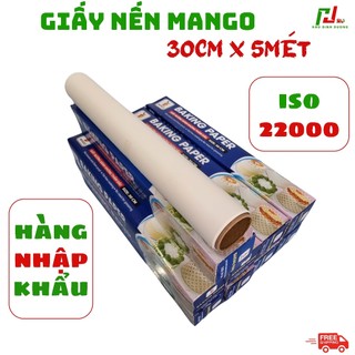 Giấy nến nướng bánh 30cm x 5mét MANGO Giấy nến không thấm dầu lót nồi chiên nướng Hàng nhập khẩu