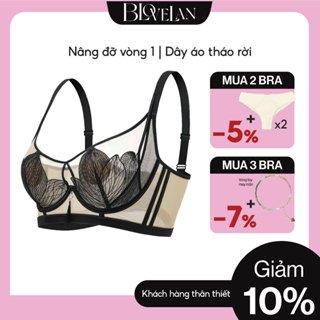 Áo ngực ren Blovelan Iris có gọng silicon, chất liệu tơ tằm thiên nhiên cao cấp, không lộ viền, đen, trắng, xanh dương