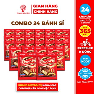 [BÁNH KẸO SỈ] Combo 24 Bịch Bánh phủ socola Choco PN - Thương hiệu số một 216g | Đồ ăn vặt