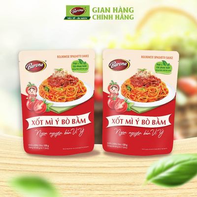 Combo 2 gói Xốt Mì Ý Bò Bằm Barona 120g, 2 bước nhanh tiện ngon nguyên bản vị Ý