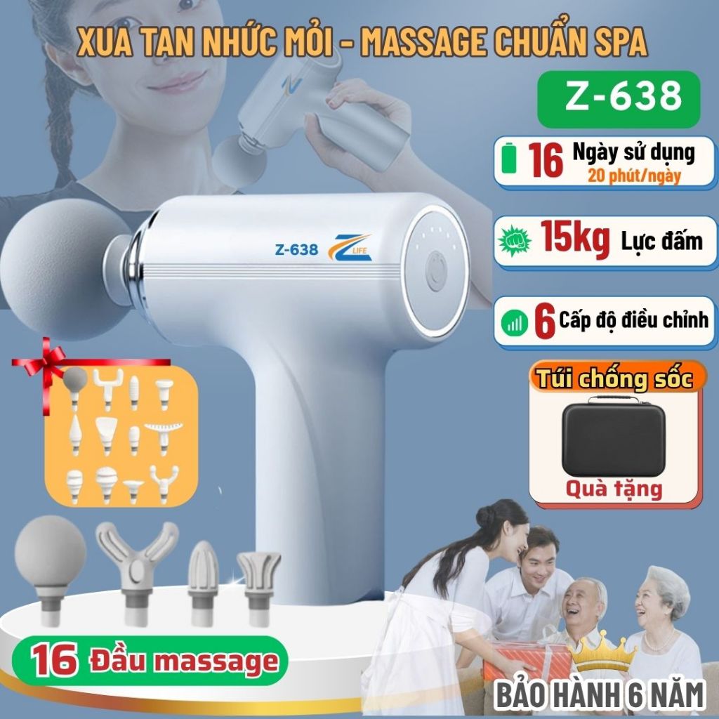 Máy Massage Toàn Thân Z638 Với 16 Đầu Massage Mô Phỏng Bàn Tay Đấm, Bóp, Xoa Matxa Đa Chức Năng
