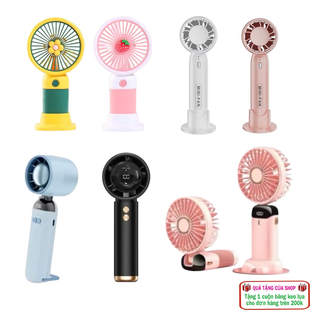 Quạt sấy mi mini cầm tay tích điện, có đế để bàn - dụng cụ nối mi 95