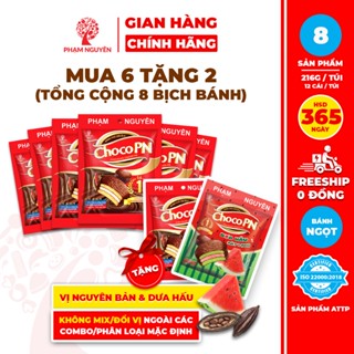 [MUA 6 TẶNG 2] Tổng cộng 8 Bịch Bánh phủ socola Choco PN - Thương hiệu số một 216g | Đồ ăn vặt