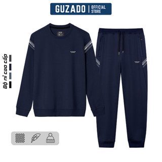  Bộ Quần Áo Nỉ Da Cá Nam GUZADO Mẫu Premium Không Bai Xù Mềm Mại Giữ Ấm Tốt GBN 