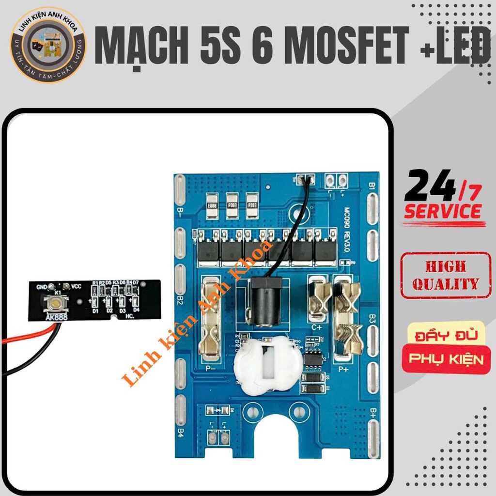 Mạch makita 5s 18V/21V 6 mosfet chân phổ thông