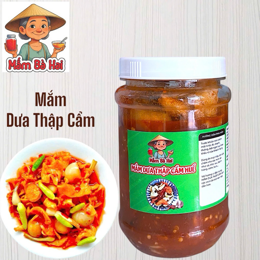 500g Mắm Dưa Thập Cẩm, mắm huế chính hiệu, mắm miền trung, đặc sản miền trung,nước chấm, cay