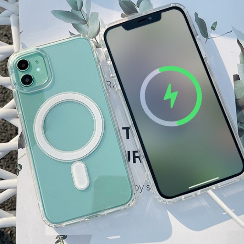 Ốp lưng trong suốt chống sốc hỗ trợ sạc từ tính không dây cho điện thoại ip từ X 11vpro 12 13 14 15 plus 16 17  promax | BigBuy360 - bigbuy360.vn