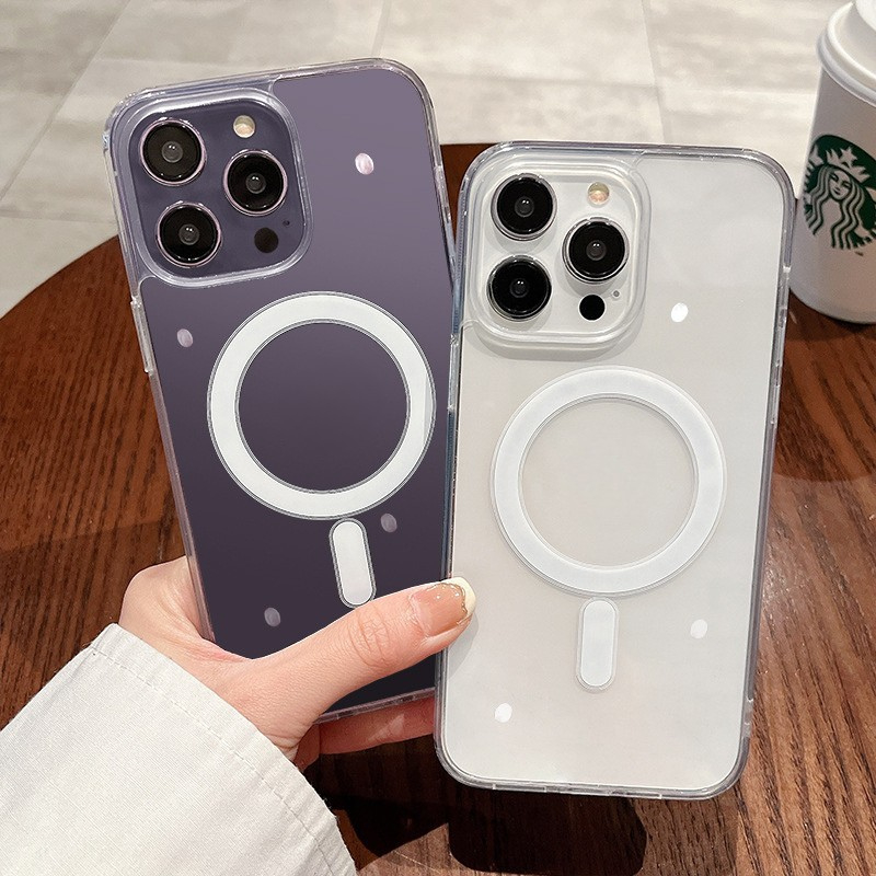 Ốp lưng trong suốt chống sốc hỗ trợ sạc từ tính không dây cho điện thoại ip từ X 11vpro 12 13 14 15 plus 16 17  promax | BigBuy360 - bigbuy360.vn